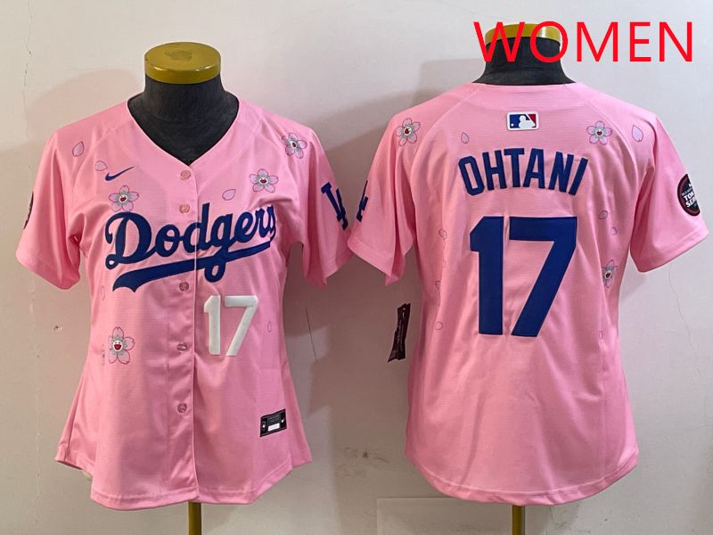 Women Los Angeles Dodgers 17 Ohtani Pink Sakura Edition 2025 Nike MLB Jersey style 27